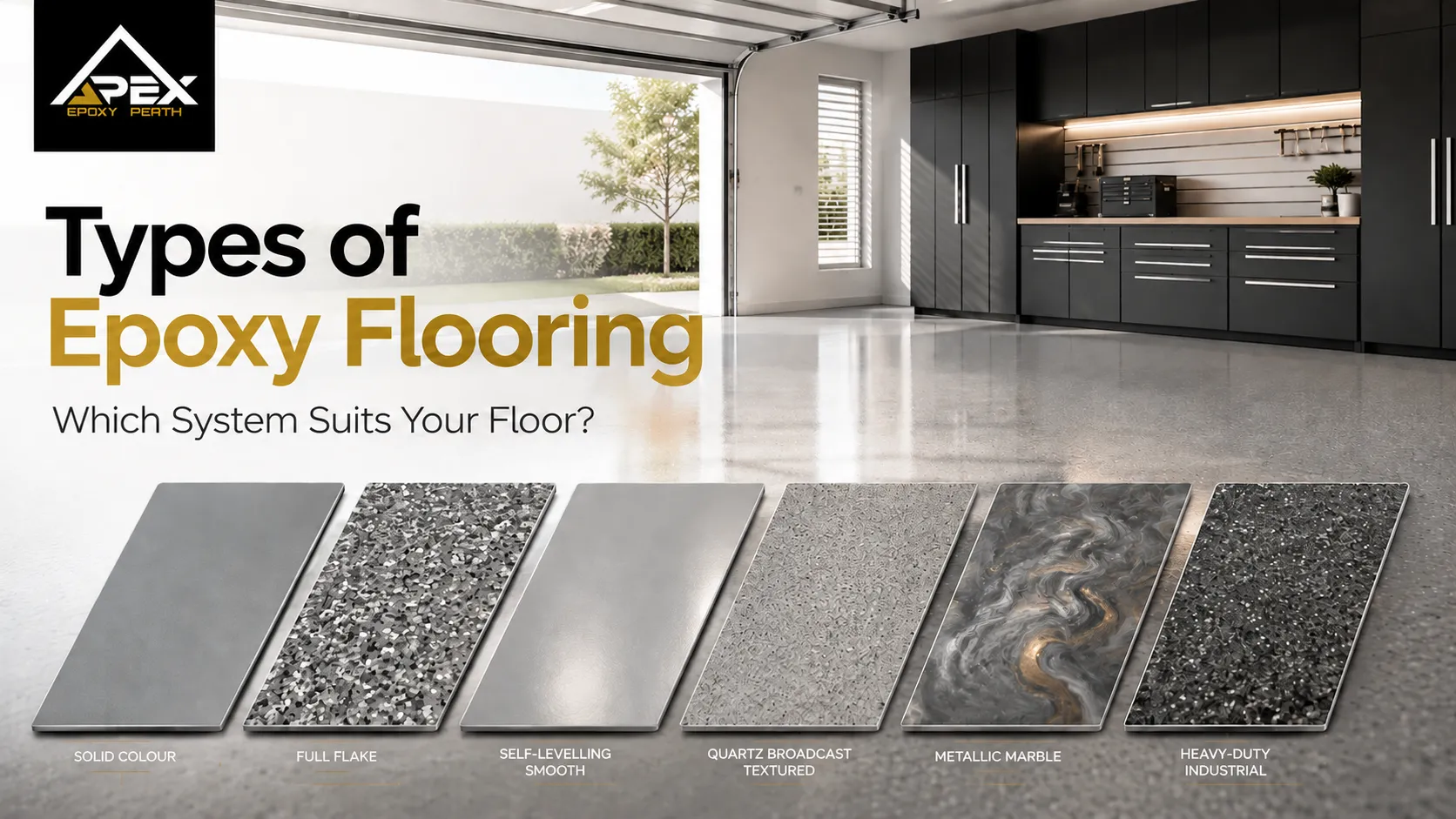 Apex Epoxy Perth guide comparing different epoxy flooring types and helping property owners choose a system suited to their floor and intended use.