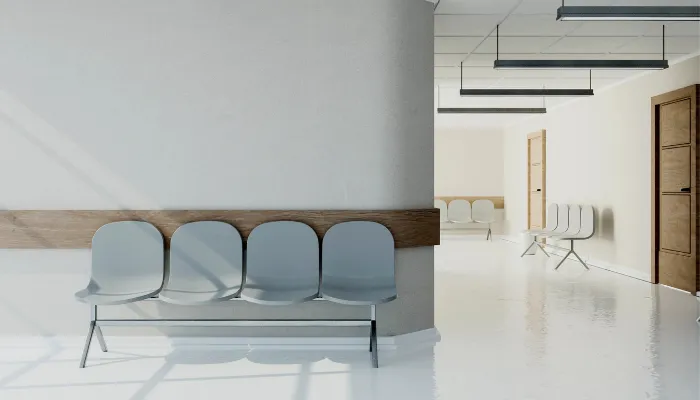 Epoxy flooring in a modern hospital waiting area